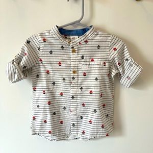 NWT: H&M Sail Boat, Boys Shirt, 100% Cotton, Cuffed button sleeves
